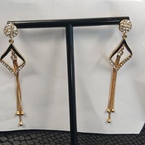 Gold and black earrings